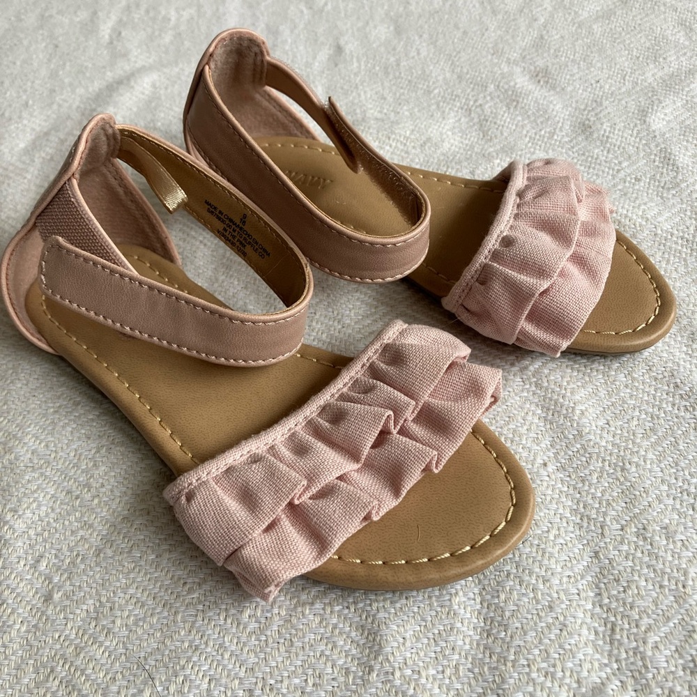 Pink ruffle sandals toddler size 9